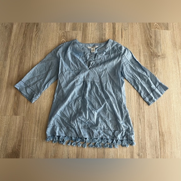 Trina Turk Tops - Trina Turk Women’s Capriani Top in Sky Blue Cotton/Silk Blend - Size XS (P)